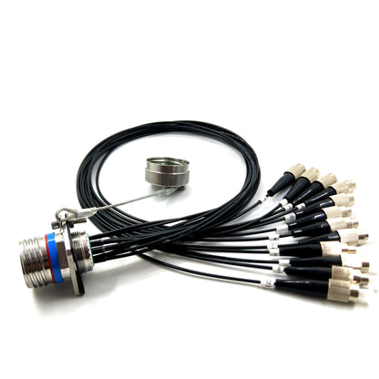 D38999 Series Fiber Optic Connectors 15# 12Cores Cable Assembly