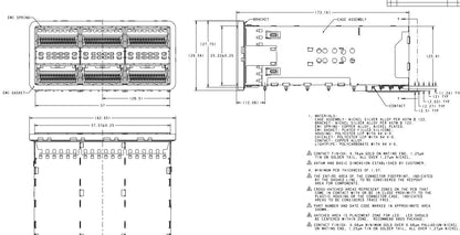 TE 2214565-2 ZQSFP+ Cage Assembly 2 x 3 Port With Integrated Connector Included Lightpipe