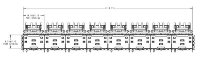 2294408-2 TE zSFP+ Cage Ganged (1 x 8) Connector Press-Fit 32 Gb/s EMI Springs