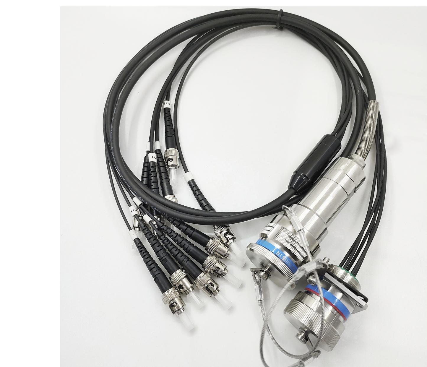 D38999 5Cores single mode fiber cable Plug and Socket J599/26KC05B1N -5ST fiber optic cable Assembly