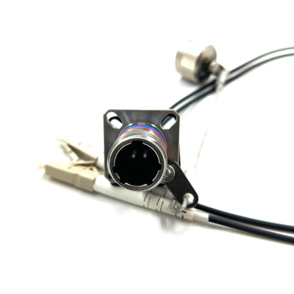 D38999 2 Cores Socket with One End of 2 LC Fiber Contacts / Optical Cable Connector