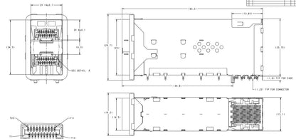 1-2198318-9 TE zSFP+ Receptacle with Cage Ganged (2x1) Connector External Springs Included Lightpipe