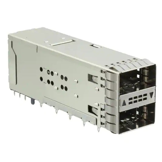 TE 2227666-3 ZQSFP+ Receptacle With Cage Ganged (2x1) Connector Included Lightpipe