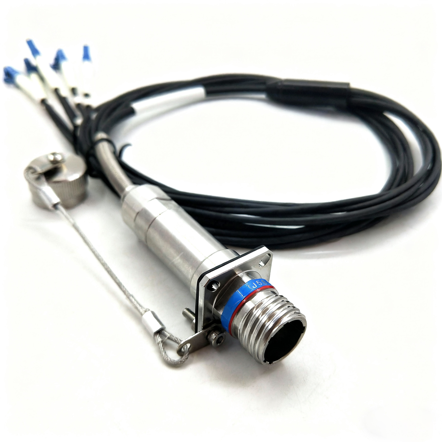 D38999 Series Standard Circular Connectors 6Cores Socket Fiber Optic Cable Assembly