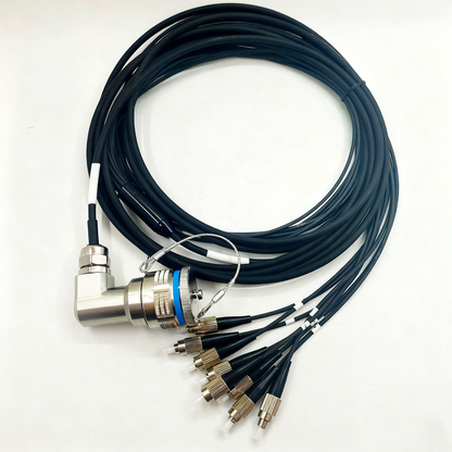D38999 8Cores Single Mode Fiber Cable Bent Ends Plug and Socket J599/26KE08B1N -8FC Fiber Optic Cable Assembly