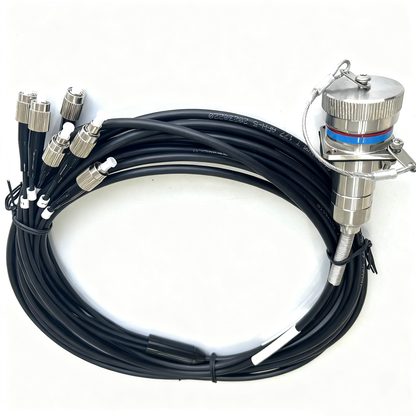 D38999 6Cores Single Mode Fiber Cable Plug and Socket J599/20KE06A1N -6FC Fiber Optic Cable Assembly