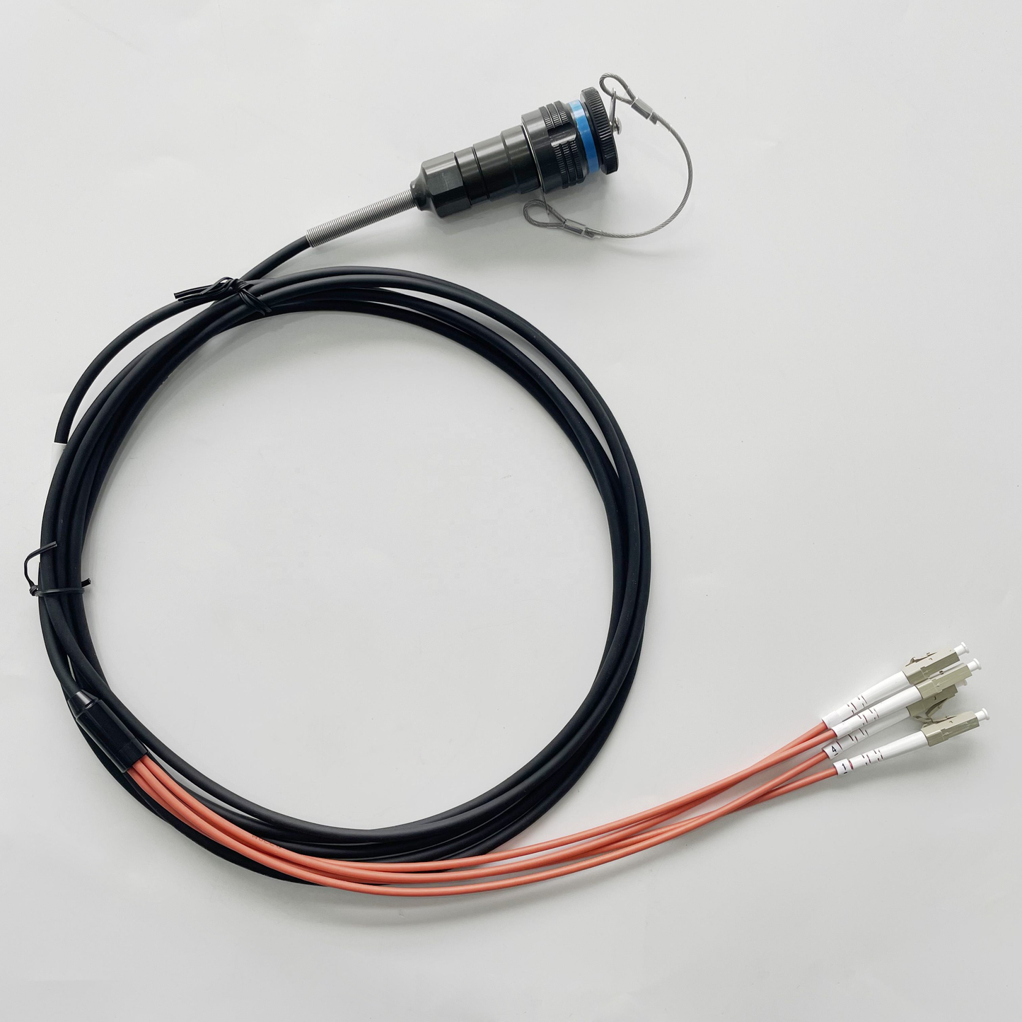 D38999A8/26WC04N ARINC801 Series 4CORES IP67 Waterproof Connectors Fiber Optic Cable Assembly