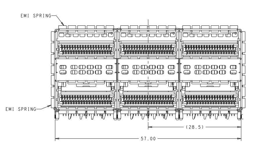 2227671-1 ZQSFP+ Cage 2x3 Port With Integrated Connector 28 Gb/s