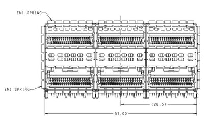 2227671-1 ZQSFP+ Cage 2x3 Port With Integrated Connector 28 Gb/s