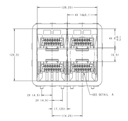 TE 2-2343522-0 zSFP+ Cage Assembly With Integrated Connector 2x2 Port 56 Gb/s