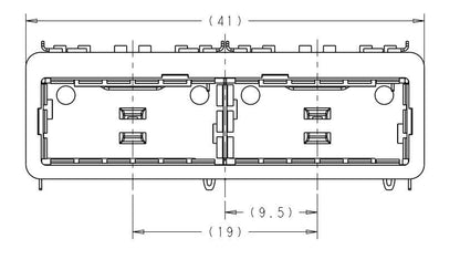 TE 2227103-1 ZQSFP+ Cage Assembly 1 x 2 Port With Heat Sink 28 Gb/s