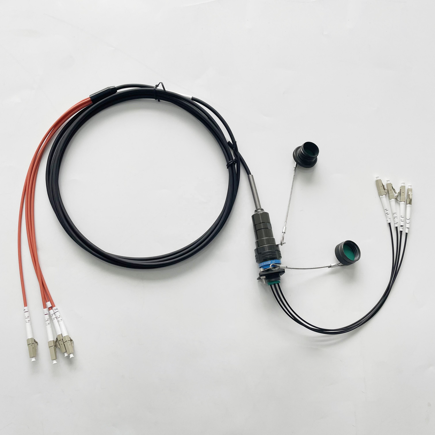 D38999A8/26WC04N ARINC801 Series 4CORES IP67 Waterproof Connectors Fiber Optic Cable Assembly