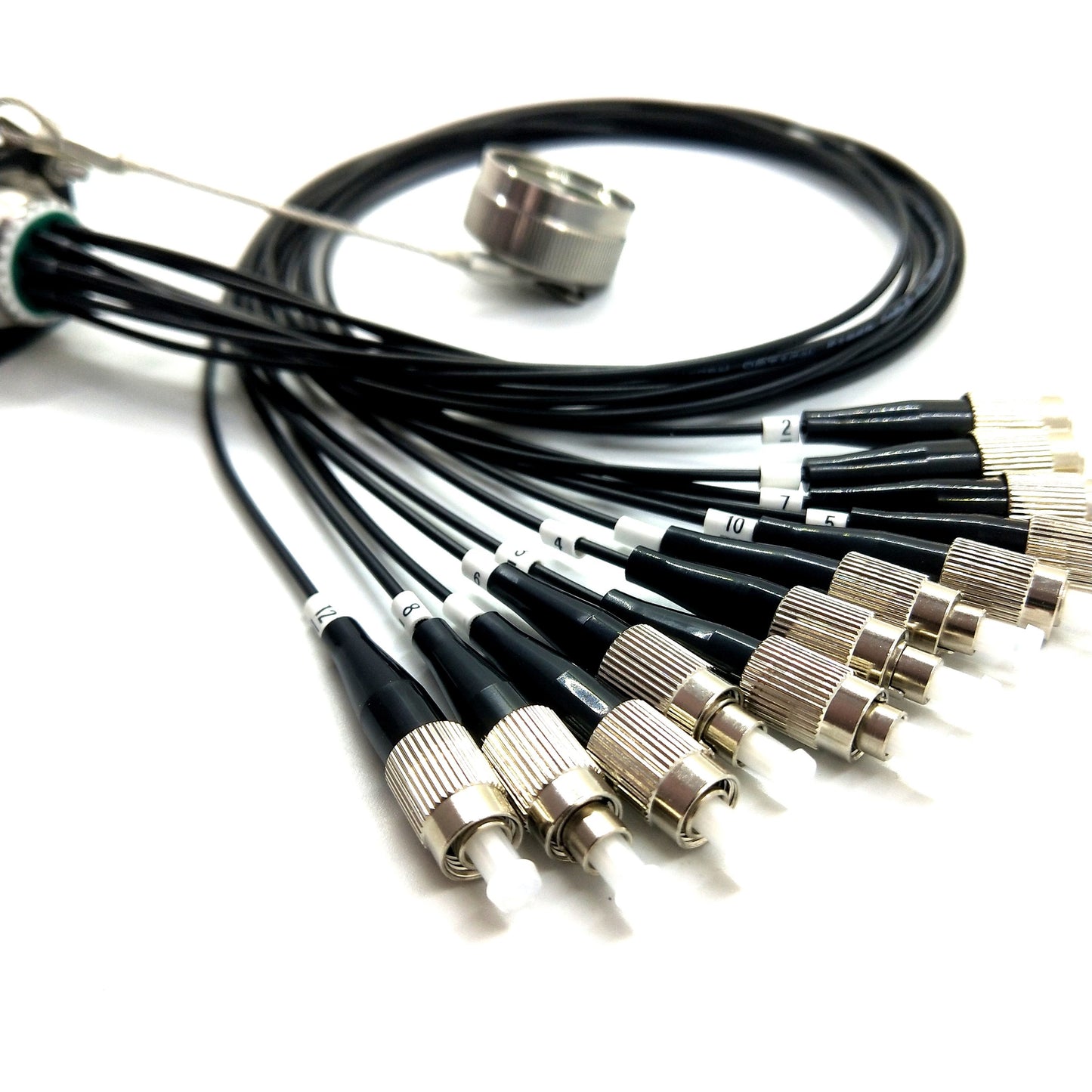 D38999 Series Fiber Optic Connectors 15# 12Cores Cable Assembly