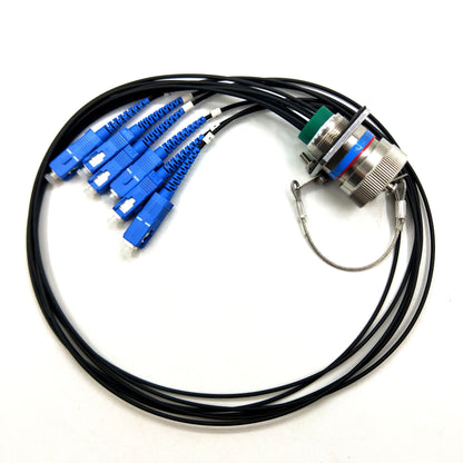 ARINC 801 D38999 Series Fiber Optic 15# 6Cores Receptacle Connectors optical cable Assembly