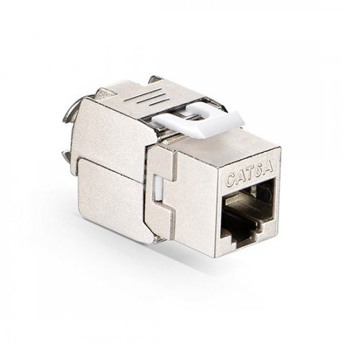 Cat6A RJ45 Coupler Shielded Feed Through Keystone Insert Inline Coupler