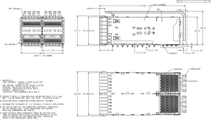 TE 2308171-6 ZQSFP+ Receptacle With Cage Ganged (2x2) Connector Included Lightpipe