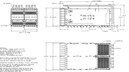 2308171-5 ZQSFP+ Cage Assembly 2 x 2 Port With Integrated Connector Included Lightpipe
