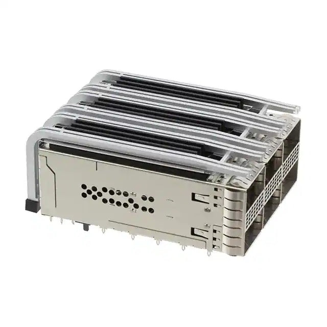 TE 2299924-5 ZQSFP+ Receptacle with Cage Ganged (2x3) with Heat Sink Connector Included Lightpipe