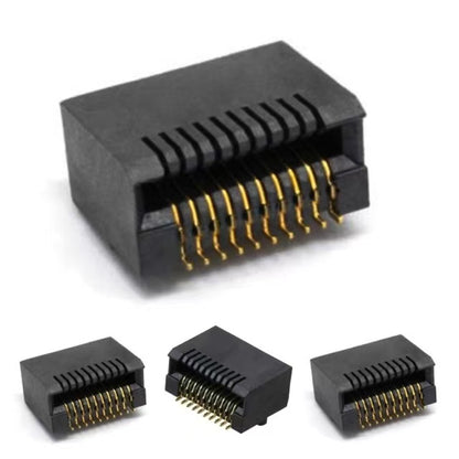 E81M0-002-01-FT SFP Receptacle Connector Solder Surface Mount 20 Position, Right Angle