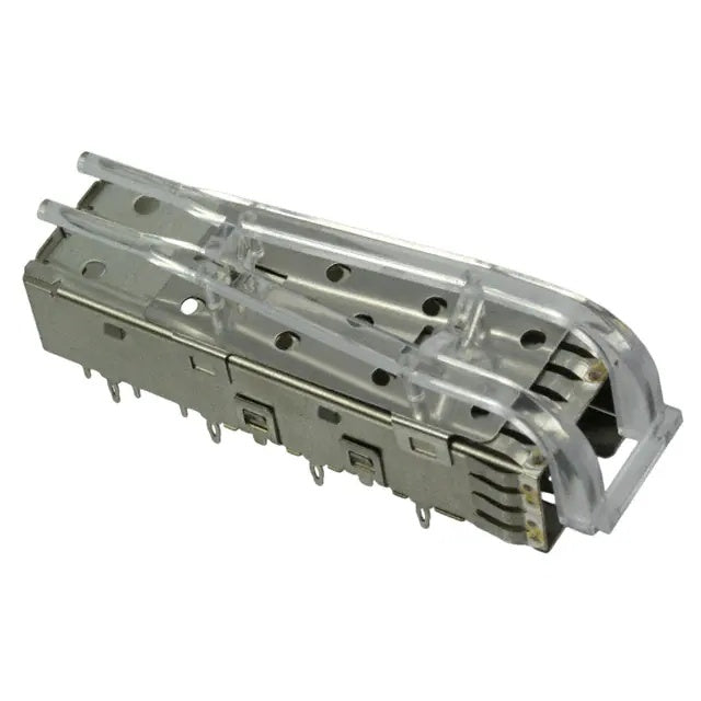 2007254-1 Position SFP+ Cage Connector 16 Gb/s Press-Fit Through Hole With Light Pipe