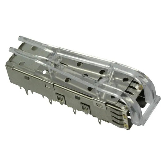 2007254-1 Position SFP+ Cage Connector 16 Gb/s Press-Fit Through Hole With Light Pipe