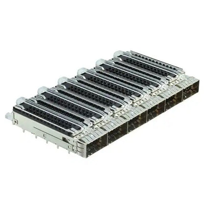 2-2170708-4 ZQSFP+ 1x6 Cage with Heat Sink Connector Included Lightpipe 28 Gb/s EMI Springs
