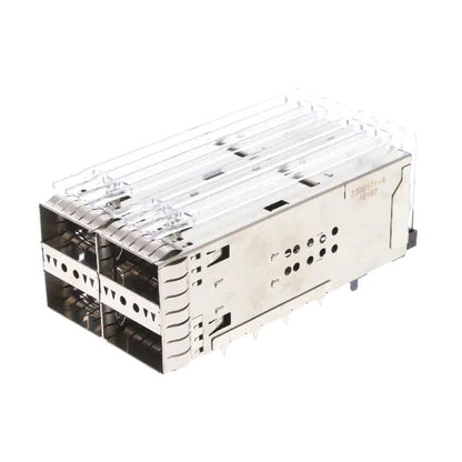 TE 2308171-6 ZQSFP+ Receptacle With Cage Ganged (2x2) Connector Included Lightpipe
