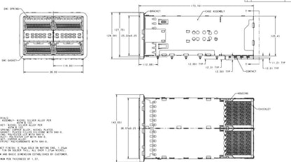 TE 2214593-2 ZQSFP+ Cage Assembly With Integrated Connector 2 x 2 Port Included Lightpipe