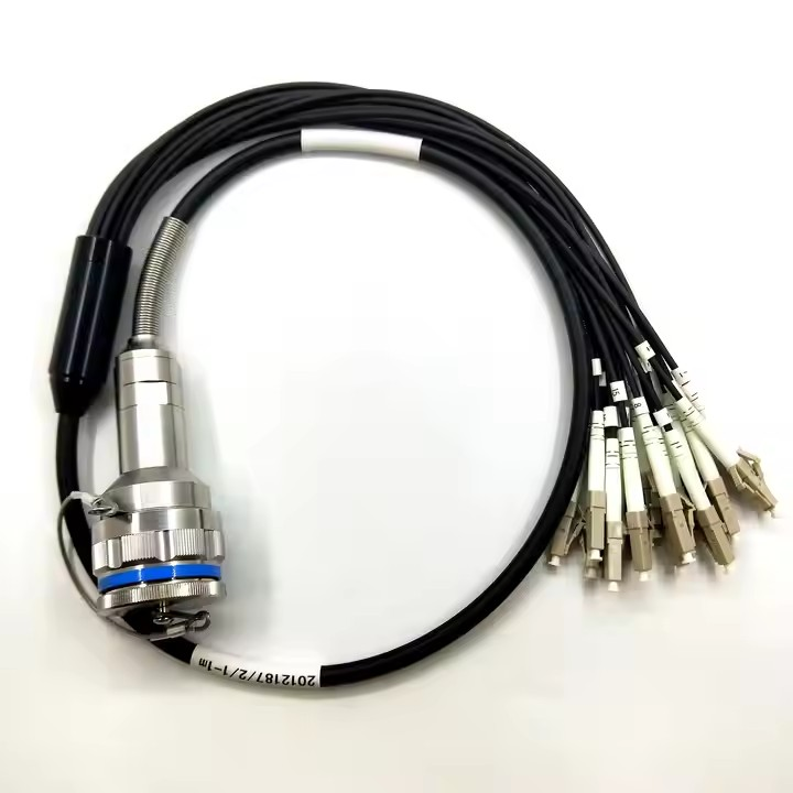 D38999A8/26KG16N ARINC801 Series 16CORES IP67 Waterproof Connectors Fiber Optic Cable Assembly