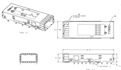 2170519-1 QSFP Cage ASSEBLY Press-Fit Through Hole No Light Pipe