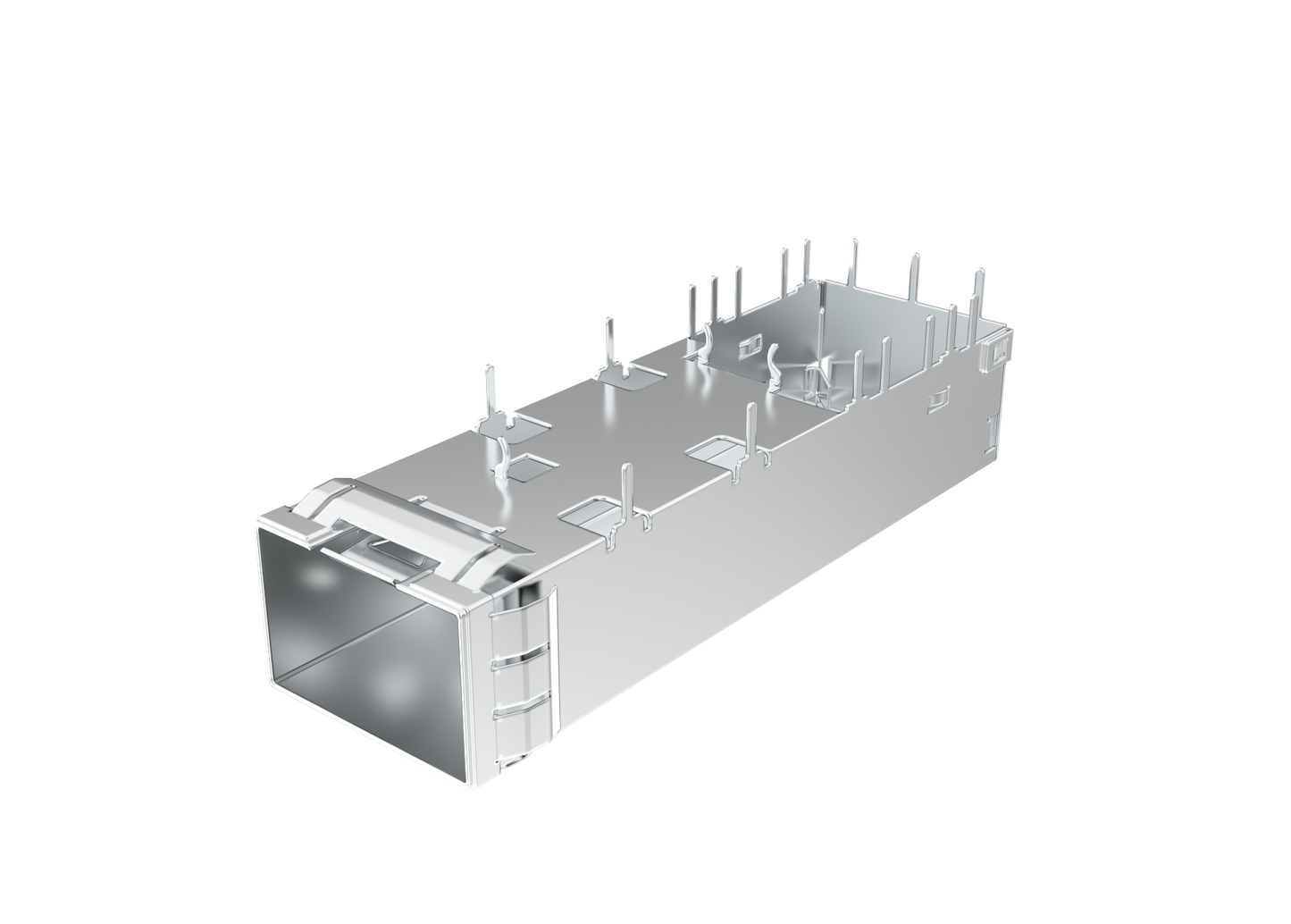 FT11BCS2000 SFP+ 1X1 Cage With Grounding Pin EMI Spring Finger