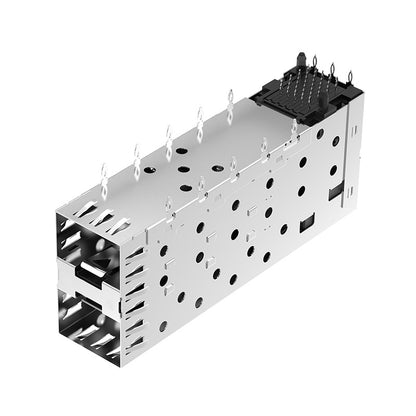 F-tone FT21AC02201 2x1 Port SFP Cage Connector Press-Fit With Inner LightPipe