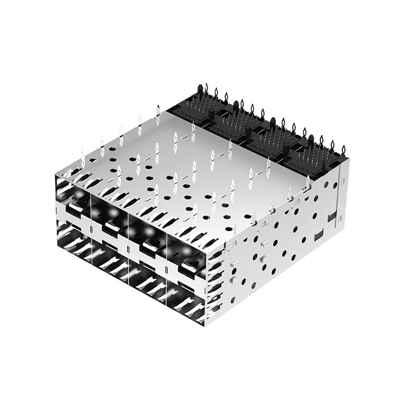 F-tone FT24AC01201 SFP 2x4 Cage Connector With Inner LightPipe