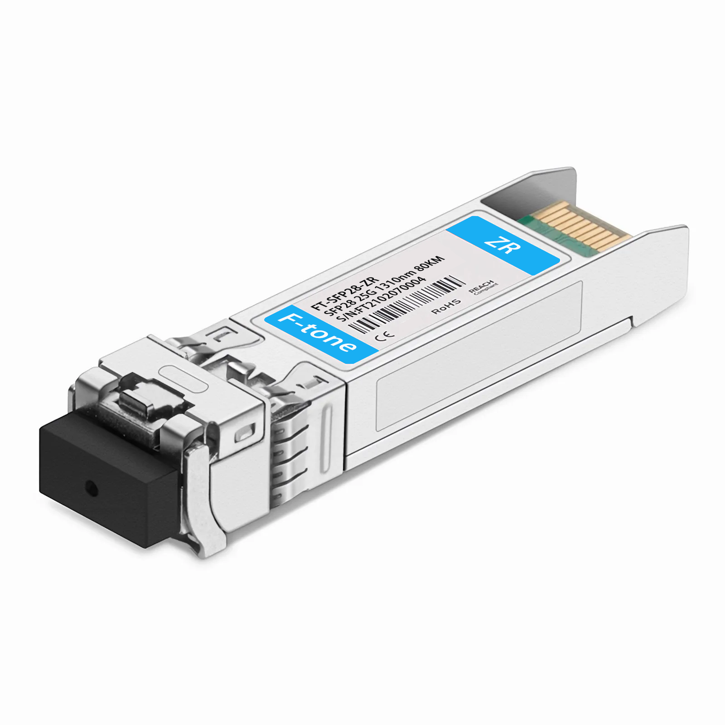 Generic SFP-25G-ZR Compatible 25GBASE-ZR SFP28 1310nm 80KM DDM LC SMF Optical Transceiver Module