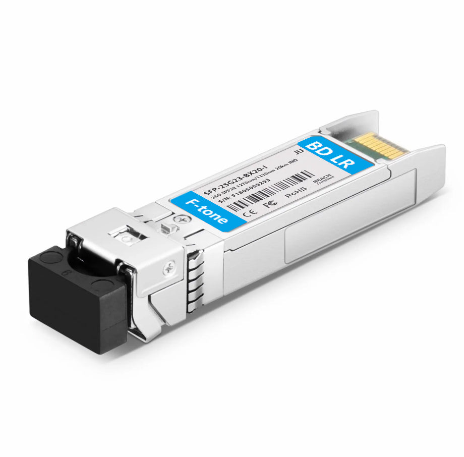 Juniper Networks Compatible 25GBASE-U SFP28 BiDi 1270nm-TX/1330nm-RX 20km Simplex LC/UPC SMF Transceiver Module (Industrial)