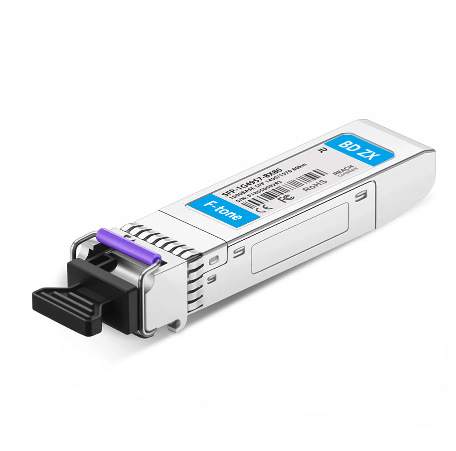 Juniper Networks SFP-GE80KT49R57 Compatible 1000BASE-BX-U SFP BiDi 1490nm-TX/1570nm-RX 80km Simplex LC/UPC SMF Transceiver Module