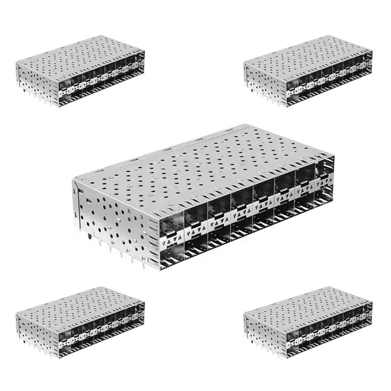 SFP0-3000-L 2X8 Ports 5GBS SFP Cage & Connector WITH LIGHT PIPES NPB