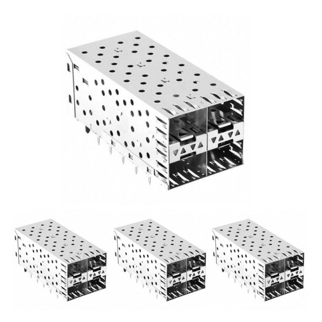 SFP0-3030-L 5 Gbs 2X2 Ports SFP Cage With Light Pipes Npb