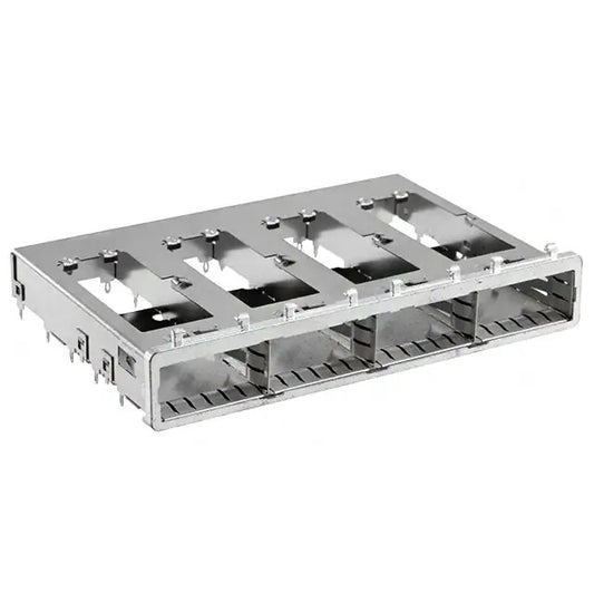 TE 2007668-1 QSFP+ Cage Ganged (1 x 4) Connector Press-Fit Through Hole