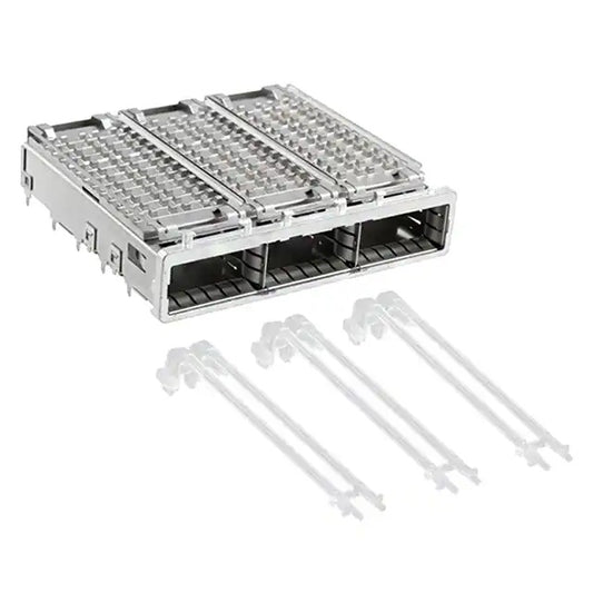 TE 2057042-4 QSFP+ 1x3 Cage with Heat Sink Included Lightpipe 14 Gbs