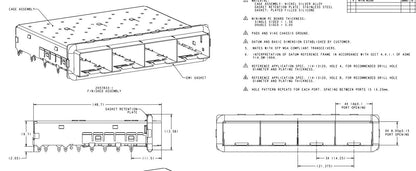 TE 2057833-1 CONN SFP+ CAGE 1X4 PRESS-FIT RA Through Hole Press-Fit Mount