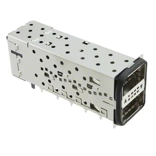 TE 2085945-1 QSFP+ Cage Assembly 2x1 Port With Connector Included Lightpipe 14 Gb/s