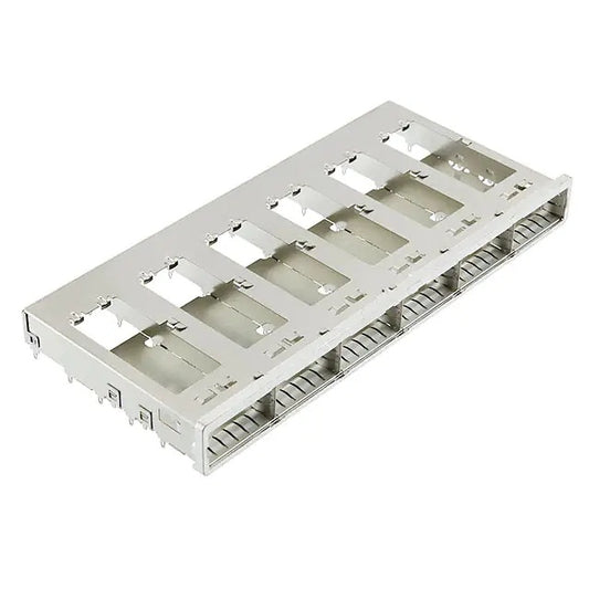 TE 2143329-1 QSFP+ Cage Ganged (1 x 6) Connector Press-Fit Through Hole
