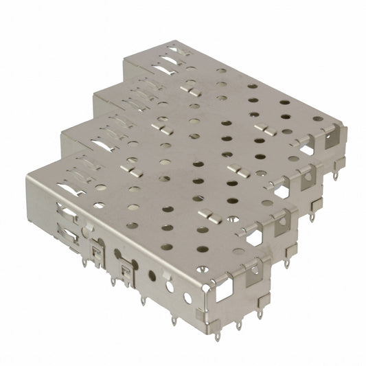 TE 2170167-1 SFP Cage Ganged (1x4) Connector Press-Fit Through Hole External Springs 4 Gbs