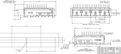 TE 2198241-4 SFP+ 1x4 Cage With Heat Sink 16 Gbs Through Hole Press-Fit