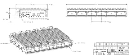 2143307-2 QSFP Cage Ganged (1 x 6) with Heat Sink Connector Included Lightpipe 14 Gb/s