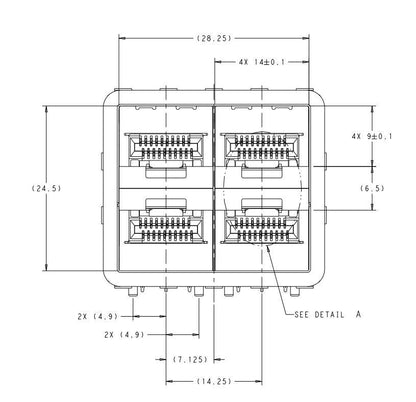 2198325-2 zSFP+ Cage Assembly 2x2 Port With Integrated Connector 32 Gb/s Included Lightpipe