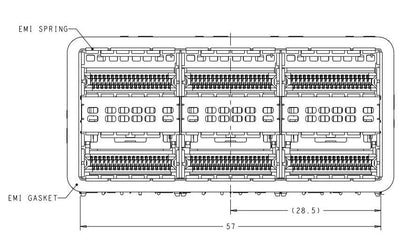 2214565-1 ZQSFP+ Cage Assembly 2x3 Port With Integrated Connector 28 Gb/s