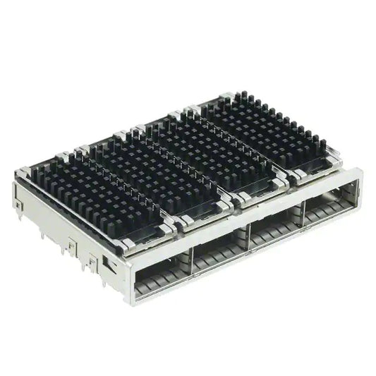 TE 2170615-3 QSFP Cage Ganged (1 x 4) with Heat Sink Connector Press-Fit Through Hole