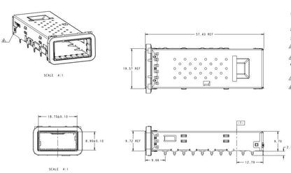 2170752-1 TE ZQSFP+ Cage Assembly With Heat Sink 1 Port 28 Gb/s